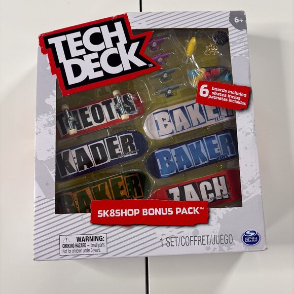 Tech Deck SK8Shop Bonus Pack – 6 Baker Fingerboards (Theotis, Kader, Zach, Hawn, - Picture 1 of 5